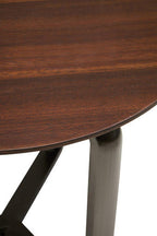Brown Veneer and Ceramic 2 Tier Round Coffee Table