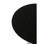Black Conical Metal Side Table with Silver Ring Detail
