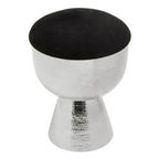 Black Velvet Stool with Silver Finish Base