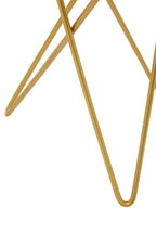 Agate Top Side Table with Gold Finish Trim and Hairpin Metal Legs