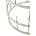 White Round Marble Top Side Table with Silver Open Frame Metal Base
