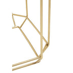 White Quartz Side Table with Gold Finish Base