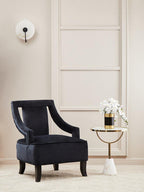 White Glass Top Side Table with Gold Metal Column and White Marble Base