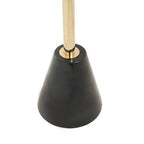 Black Glass Top Side Table with Gold Metal Column and Black Marble Base
