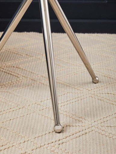 Clear Glass Top Side Table with Silver Stainless Steel Tripod Frame