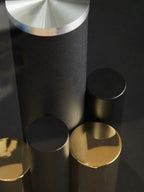Clear Glass Top Side Table with Black and Gold Column Base
