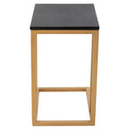 Black Marble Top Side Table with Gold Finish Metal Frame