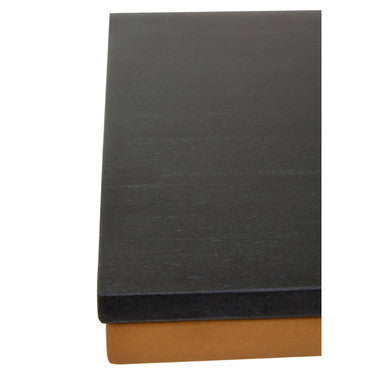 Black Marble Top Side Table with Gold Finish Metal Frame