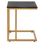 Black Marble Top Side Table with Gold Finish Metal Frame