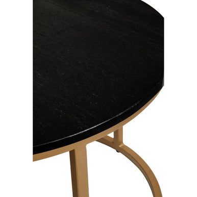 Black Marble and Gold Finish Set of 2 Nesting Coffee Tables
