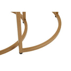 Black Marble and Gold Finish Set of 2 Half Moon Nesting Tables