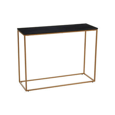 Black Marble Console Table with Gold Finish Frame