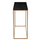 Black Marble Console Table with Gold Finish Frame