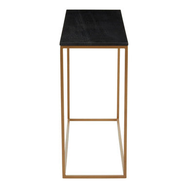 Black Marble Console Table with Gold Finish Frame