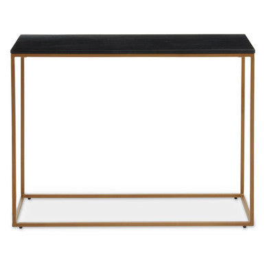 Black Marble Console Table with Gold Finish Frame