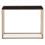 Black Marble Console Table with Gold Finish Frame