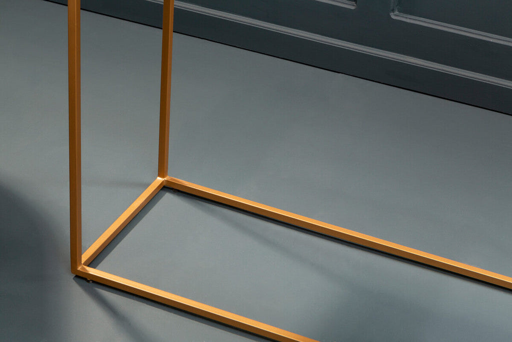 Black Marble Console Table with Gold Finish Frame