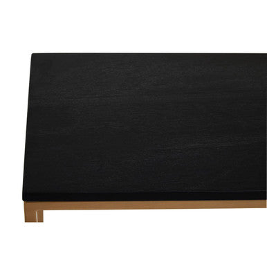 Black Marble Console Table with Gold Finish Frame