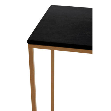 Black Marble Console Table with Gold Finish Frame