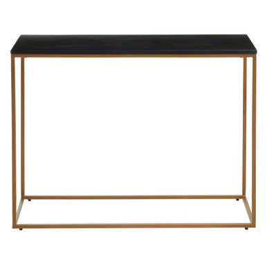 Black Marble Console Table with Gold Finish Frame