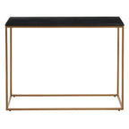 Black Marble Console Table with Gold Finish Frame