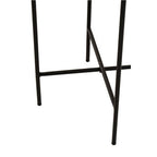 White Marble Square Top Side Table with Sleek Black Iron Base