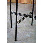 Green Marble Top Side Table with Black Iron Frame