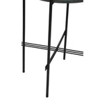 Green Marble Top Side Table with Black Iron Frame