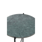 Green Marble Top Side Table with Black Iron Frame