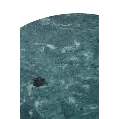 Green Marble Round Top Side Table with Sleek Cage Style Gold Metal Frame
