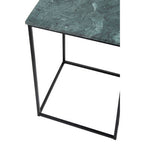Marble Top Nest of 3 Tables with Black Metal Bases in Assorted Tones and Shapes