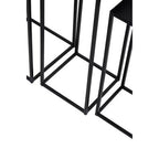 Nest of 3 Black Side Tables with Metal Base and Black Tops