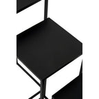 Nest of 3 Black Side Tables with Metal Base and Black Tops