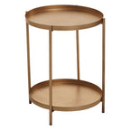 Gold Two-Tier Marble Top Side Table