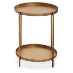 Gold Two-Tier Marble Top Side Table