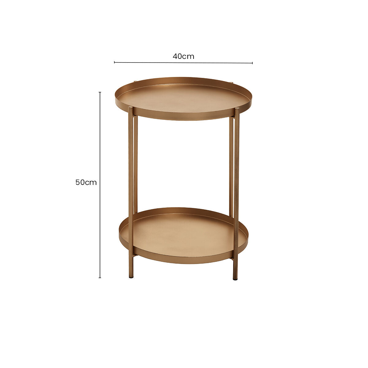 Gold Two-Tier Marble Top Side Table