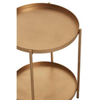 Gold Two-Tier Marble Top Side Table