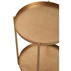 Gold Two-Tier Marble Top Side Table