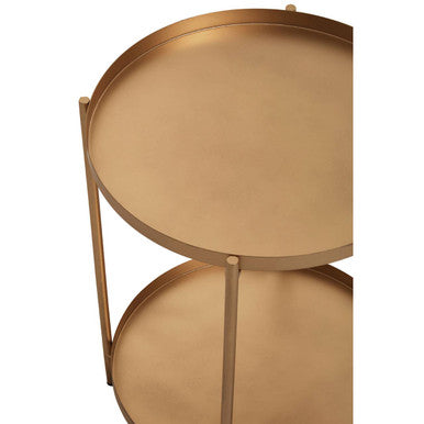 Gold Two-Tier Marble Top Side Table