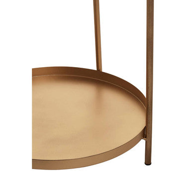 Gold Two-Tier Marble Top Side Table