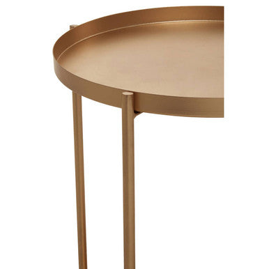 Gold Two-Tier Marble Top Side Table
