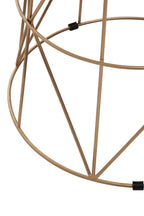White Marble Top Round Side Table with Gold Cage Metal Frame