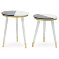 Black and White Marble Set of 2 Side Tables