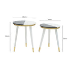 Black and White Marble Set of 2 Side Tables