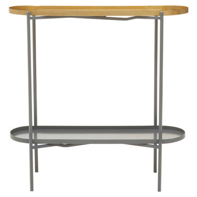 Grey and Matt Gold Finish 2 Tier Console Table