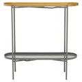 Grey and Matt Gold Finish 2 Tier Console Table