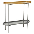 Grey and Matt Gold Finish 2 Tier Console Table