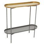 Grey and Matt Gold Finish 2 Tier Console Table