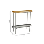 Grey and Matt Gold Finish 2 Tier Console Table