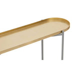 Grey and Matt Gold Finish 2 Tier Console Table